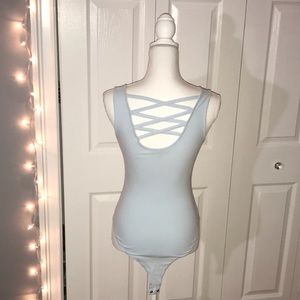 Light Blue Cross Back Bodysuit